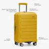 imageTravelers Choice Pagosa Indestructible Hardshell Expandable Spinner Luggage Black 22Inch CarryonYellow