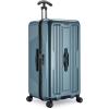 imageTravelers Choice Ultimax II 26quot Medium Trunk Spinner Luggage Tie Down Straps Matte Navy Checked InchTeal
