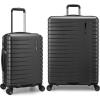 imageTravelers Choice Archer Polycarbonate Hardside Spinner Luggage Set Tie Down Straps Black Checked 29InchGrey