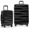imageTravelers Choice Edinburgh II Hardside Spinner Luggage with TSA Lock Red 3 Piece 212529Black