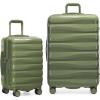 imageTravelers Choice Edinburgh II Hardside Spinner Luggage with TSA Lock Red 3 Piece 212529Green
