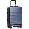 imageTravelers Choice Mykel Front Pocket Polycarbonate Hardside Suitcase with Sleeve and Ergonomic Handle Black CarryOn 22InchNavy