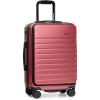imageTravelers Choice Mykel Front Pocket Polycarbonate Hardside Suitcase with Sleeve and Ergonomic Handle Black CarryOn 22InchRed