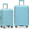 imageTravelers Choice Pagosa Indestructible Hardshell Expandable Spinner Luggage Black 22Inch CarryonBaby Blue