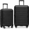 imageTravelers Choice Pagosa Indestructible Hardshell Expandable Spinner Luggage Black 22Inch CarryonBlack