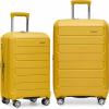imageTravelers Choice Pagosa Indestructible Hardshell Expandable Spinner Luggage Black 22Inch CarryonYellow