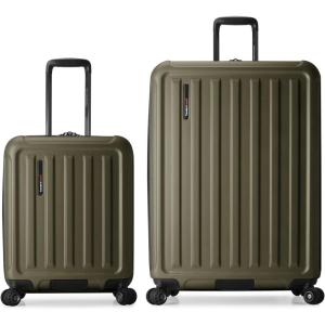 imageTravelers Choice Art of Travel 2PC Hardside Expandable Luggage Set with Spinner Wheels Green LargeGreen