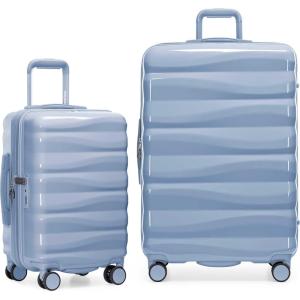 imageTravelers Choice Edinburgh II Hardside Spinner Luggage with TSA Lock Red 3 Piece 212529Blue