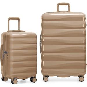 imageTravelers Choice Edinburgh II Hardside Spinner Luggage with TSA Lock Red 3 Piece 212529Sand