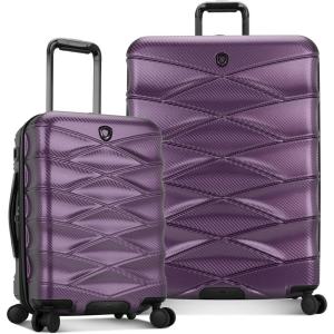 imageTravelers Choice Granville II Polycarbonate Expandable Spinner Luggage Gray 2 Piece Set 2129Purple