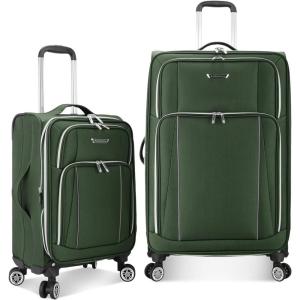 imageTravelers Choice Lares Softside Expandable Luggage with Spinner Wheels Navy 2 Piece Luggage SetGreen