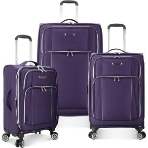 imageTravelers Choice Lares Softside Expandable Luggage with Spinner Wheels Navy 2 Piece Luggage SetPurple