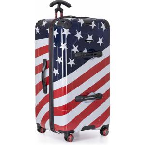 imageTravelers Choice Maxporter II Hardside Polycarbonate Spinner Wheels Navy 30quot Trunk LuggageAmerican Flag