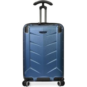 imageTravelers Choice Polycarbonate Hardside Expandable Spinner Luggage Brushed Metal Silverwood I 21InchNavy