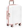 imageTravelers Choice Phenom 3PC Polycarbonate Spinner Luggage Set TSA Lock White ampamp PinkWhite  Pink