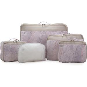 imageTravelers Choice Cloverland Packing Cubes 5 Piece Set Grey One SizeMarble Pink