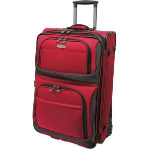 imageTravelers Choice Conventional II Expandable Rugged Rollaboard Luggage Black CheckedMedium 25Inch TC0804K25Red