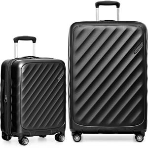 imageTravelers Choice Elm 2PC Hardside Spinner Luggage Set  Matte NavyMatte Black