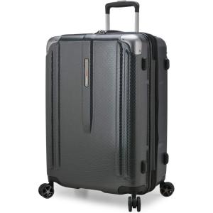 imageTravelers Choice New London II Hardside Expandable Spinner Luggage Gray CheckedMedium 26InchGray
