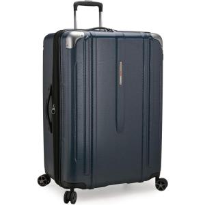 imageTravelers Choice New London II Hardside Expandable Spinner Luggage Navy CheckedLarge 29Inch