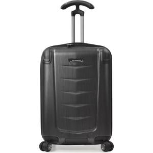 imageTravelers Choice TCruiser Expandable Spinner Luggage Gray Silverwood Softside 26InchBrushed Metal