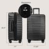 imageUS Traveler Boren Polycarbonate Hardside Rugged Travel Suitcase Luggage with 8 Spinner Wheels Aluminum Handle Mint CheckedMedium 26InchBlack