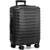 imageUS Traveler Boren Polycarbonate Hardside Rugged Travel Suitcase Luggage with 8 Spinner Wheels Aluminum Handle Mint CheckedMedium 26InchBlack