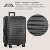 imageUS Traveler Boren Polycarbonate Hardside Rugged Travel Suitcase Luggage with 8 Spinner Wheels Aluminum Handle Mint CheckedMedium 26InchBlack