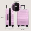 imageUS Traveler Boren Polycarbonate Hardside Rugged Travel Suitcase Luggage with 8 Spinner Wheels Aluminum Handle Mint CheckedMedium 26InchLavender