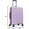 imageUS Traveler Boren Polycarbonate Hardside Rugged Travel Suitcase Luggage with 8 Spinner Wheels Aluminum Handle Mint CheckedMedium 26InchLavender