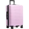 imageUS Traveler Boren Polycarbonate Hardside Rugged Travel Suitcase Luggage with 8 Spinner Wheels Aluminum Handle Mint CheckedMedium 26InchLavender