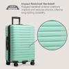 imageUS Traveler Boren Polycarbonate Hardside Rugged Travel Suitcase Luggage with 8 Spinner Wheels Aluminum Handle Mint CheckedMedium 26InchMint