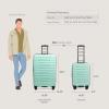 imageUS Traveler Boren Polycarbonate Hardside Rugged Travel Suitcase Luggage with 8 Spinner Wheels Aluminum Handle Mint CheckedMedium 26InchMint