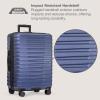 imageUS Traveler Boren Polycarbonate Hardside Rugged Travel Suitcase Luggage with 8 Spinner Wheels Aluminum Handle Mint CheckedMedium 26InchNavy
