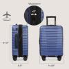 imageUS Traveler Boren Polycarbonate Hardside Rugged Travel Suitcase Luggage with 8 Spinner Wheels Aluminum Handle Mint CheckedMedium 26InchNavy