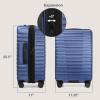 imageUS Traveler Boren Polycarbonate Hardside Rugged Travel Suitcase Luggage with 8 Spinner Wheels Aluminum Handle Mint CheckedMedium 26InchNavy