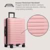imageUS Traveler Boren Polycarbonate Hardside Rugged Travel Suitcase Luggage with 8 Spinner Wheels Aluminum Handle Mint CheckedMedium 26InchPink