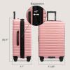 imageUS Traveler Boren Polycarbonate Hardside Rugged Travel Suitcase Luggage with 8 Spinner Wheels Aluminum Handle Mint CheckedMedium 26InchPink