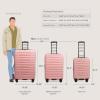 imageUS Traveler Boren Polycarbonate Hardside Rugged Travel Suitcase Luggage with 8 Spinner Wheels Aluminum Handle Mint CheckedMedium 26InchPink