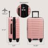 imageUS Traveler Boren Polycarbonate Hardside Rugged Travel Suitcase Luggage with 8 Spinner Wheels Aluminum Handle Mint CheckedMedium 26InchPink