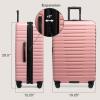 imageUS Traveler Boren Polycarbonate Hardside Rugged Travel Suitcase Luggage with 8 Spinner Wheels Aluminum Handle Mint CheckedMedium 26InchPink