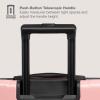 imageUS Traveler Boren Polycarbonate Hardside Rugged Travel Suitcase Luggage with 8 Spinner Wheels Aluminum Handle Mint CheckedMedium 26InchPink