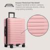 imageUS Traveler Boren Polycarbonate Hardside Rugged Travel Suitcase Luggage with 8 Spinner Wheels Aluminum Handle Mint CheckedMedium 26InchPink