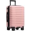 imageUS Traveler Boren Polycarbonate Hardside Rugged Travel Suitcase Luggage with 8 Spinner Wheels Aluminum Handle Mint CheckedMedium 26InchPink