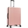 imageUS Traveler Boren Polycarbonate Hardside Rugged Travel Suitcase Luggage with 8 Spinner Wheels Aluminum Handle Mint CheckedMedium 26InchPink