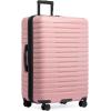 imageUS Traveler Boren Polycarbonate Hardside Rugged Travel Suitcase Luggage with 8 Spinner Wheels Aluminum Handle Mint CheckedMedium 26InchPink