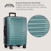 imageUS Traveler Boren Polycarbonate Hardside Rugged Travel Suitcase Luggage with 8 Spinner Wheels Aluminum Handle Mint CheckedMedium 26InchTeal