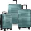 imageUS Traveler Boren Polycarbonate Hardside Rugged Travel Suitcase Luggage with 8 Spinner Wheels Aluminum Handle Mint CheckedMedium 26InchTeal