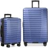 imageUS Traveler Boren Polycarbonate Hardside Rugged Travel Suitcase Luggage with 8 Spinner Wheels Aluminum Handle Mint CheckedMedium 26InchNavy