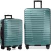 imageUS Traveler Boren Polycarbonate Hardside Rugged Travel Suitcase Luggage with 8 Spinner Wheels Aluminum Handle Mint CheckedMedium 26InchTeal